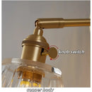 GobekUsa Glass Copper Wall Lights Up Down Rotate Study Cafe, Nordic Modern Bedside Lamp