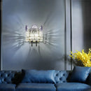 GobekUsa Clear Crystal Wall Sconce - Modern 2-Light Fixture for Living Room