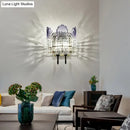 GobekUsa Clear Crystal Wall Sconce - Modern 2-Light Fixture for Living Room
