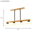GobekUsa Nordic Style Wooden Cone Shade Chandelier - 3/4 Heads Linear Pendant Light for Kitchen Island