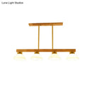 GobekUsa Nordic Style Wooden Cone Shade Chandelier - 3/4 Heads Linear Pendant Light for Kitchen Island