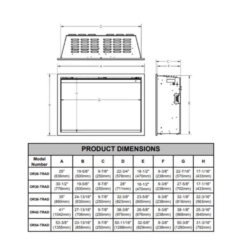 Modern Flames Orion Traditional 42" Heliovision Electric Fireplace [OR42-TRAD] (SAK83765)