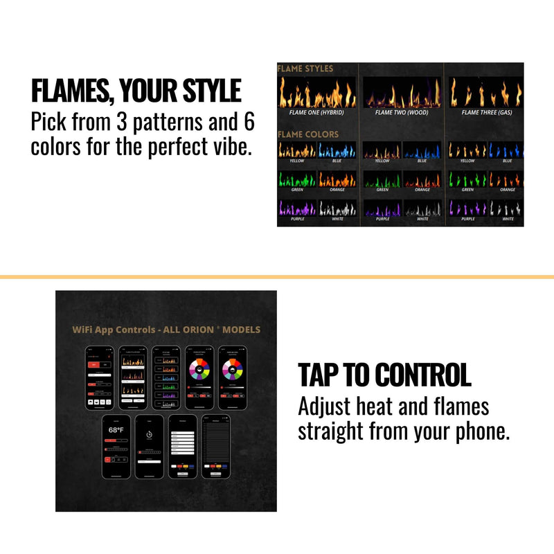 Modern Flames Orion Slim 76" Heliovision Single-Sided Electric Fireplace [OR76-SLIM] (SAK41935)