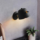 GobekUsa Modern Flare Wall Mount Sconce with 1 Head, Metal Shade, in Black/White/Blue