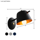 GobekUsa Modern Flare Wall Mount Sconce with 1 Head, Metal Shade, in Black/White/Blue