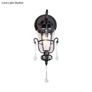 GobekUsa Modern Flared Black Wall Lamp with Clear Glass Shade