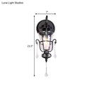 GobekUsa Modern Flared Black Wall Lamp with Clear Glass Shade