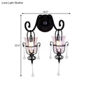 GobekUsa Modern Flared Black Wall Lamp with Clear Glass Shade
