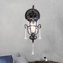 GobekUsa Modern Flared Black Wall Lamp with Clear Glass Shade