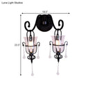 GobekUsa Modern Flared Black Wall Lamp with Clear Glass Shade