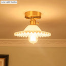 GobekUsa Modern Floral Glass Ceiling Light - Elegant Single-Bulb Foyer Flush Fixture