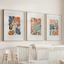 Boho Botanical Set of 3 Wall Art. Abstract Flowers Prints by Wall Art Set