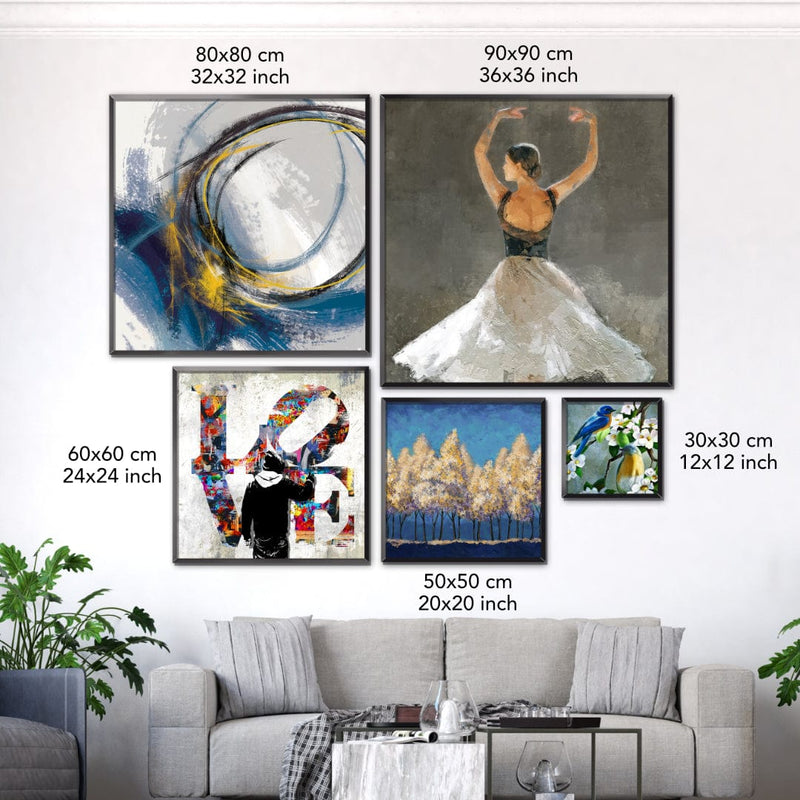 Modern Floral Set 4 Canvas