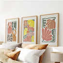 Boho Chic Botanical Decor. Set of 3 Abstract Flowers Prints by Wall Art Set
