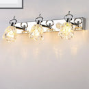 GobekUsa Modern Flower Shade Vanity Wall Light Fixture - Clear Glass, Silver Finish, 2/3 Lights - Ideal for Bathroom - 12"/18" W