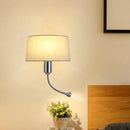 GobekUsa Modern Flush Wall Sconce with Half-Empire Shade - 1 Head Bedroom Spotlight Wall Lamp for Reading - Black/Beige/White