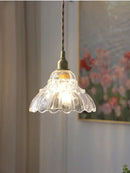 GobekUsa Brass Glass Pendant Light - Luxury Minimalist LED Nordic Flower Restaurant Lamp