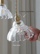GobekUsa Brass Glass Pendant Light - Luxury Minimalist LED Nordic Flower Restaurant Lamp