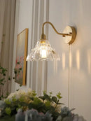 GobekUsa Brass Glass Pendant Light - Luxury Minimalist LED Nordic Flower Restaurant Lamp