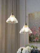 GobekUsa Brass Glass Pendant Light - Luxury Minimalist LED Nordic Flower Restaurant Lamp