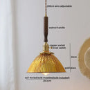 GobekUsa LED Walnut Copper Pendant Light with Knob Switch - Modern Style Lighting Fixtures