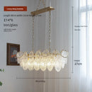 GobekUsa Clear Glass LED Chandelier: Modern French Style for Living Room, Bedroom, Kitchen.