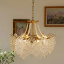GobekUsa Clear Glass LED Chandelier: Modern French Style for Living Room, Bedroom, Kitchen.