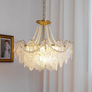 GobekUsa Clear Glass LED Chandelier: Modern French Style for Living Room, Bedroom, Kitchen.