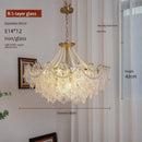 GobekUsa Clear Glass LED Chandelier: Modern French Style for Living Room, Bedroom, Kitchen.