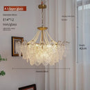 GobekUsa Clear Glass LED Chandelier: Modern French Style for Living Room, Bedroom, Kitchen.