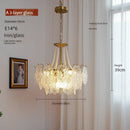 GobekUsa Clear Glass LED Chandelier: Modern French Style for Living Room, Bedroom, Kitchen.