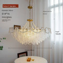 GobekUsa Clear Glass LED Chandelier: Modern French Style for Living Room, Bedroom, Kitchen.