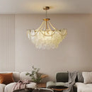 GobekUsa Clear Glass LED Chandelier: Modern French Style for Living Room, Bedroom, Kitchen.