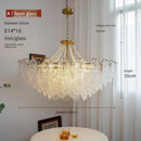 GobekUsa Clear Glass LED Chandelier: Modern French Style for Living Room, Bedroom, Kitchen.