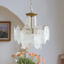 GobekUsa Clear Glass LED Chandelier: Modern French Style for Living Room, Bedroom, Kitchen.