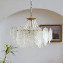 GobekUsa Clear Glass LED Chandelier: Modern French Style for Living Room, Bedroom, Kitchen.