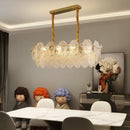 GobekUsa Clear Glass LED Chandelier: Modern French Style for Living Room, Bedroom, Kitchen.