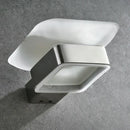 Modern frosted glass and black finish wall mount soap holder bathroom by Decorbites