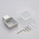Modern frosted glass and black finish wall mount soap holder bathroom by Decorbites