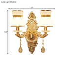 GobekUsa Modern Frosted Glass Bell Shade Wall Sconce with Gold Carved Backplate