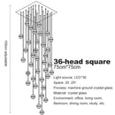 GobekUsa Crystal Ceiling Chandelier for Staircase & Hallway, Elegant Long Cable Pendant Light