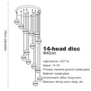 GobekUsa Crystal Ceiling Chandelier for Staircase & Hallway, Elegant Long Cable Pendant Light