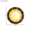 GobekUsa Modern Frosted Glass Wall Sconce with LED Lighting - Orb White, 1-Head Design, Yellow/Brown Finish, Sunflower Backplate