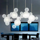 GobekUsa Bubble Ball Pendant Light: Golden Iron Glass Lamp for Kitchen Island, LED Fixtures