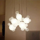 GobekUsa Bubble Ball Pendant Light: Golden Iron Glass Lamp for Kitchen Island, LED Fixtures