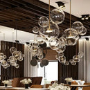 GobekUsa Bubble Ball Pendant Light: Golden Iron Glass Lamp for Kitchen Island, LED Fixtures