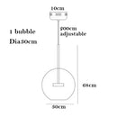 GobekUsa Bubble Ball Pendant Light: Golden Iron Glass Lamp for Kitchen Island, LED Fixtures