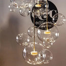 GobekUsa Bubble Ball Pendant Light: Golden Iron Glass Lamp for Kitchen Island, LED Fixtures