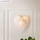 GobekUsa Frosted Glass Leaf-Shaped Wall Sconce Light with 3 Bulbs - Modern White Hallway Fixture