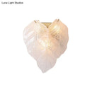 GobekUsa Frosted Glass Leaf-Shaped Wall Sconce Light with 3 Bulbs - Modern White Hallway Fixture